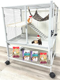 Deluxe Two Tiers Ferret Hammock Critter Rolling Cage - Durable