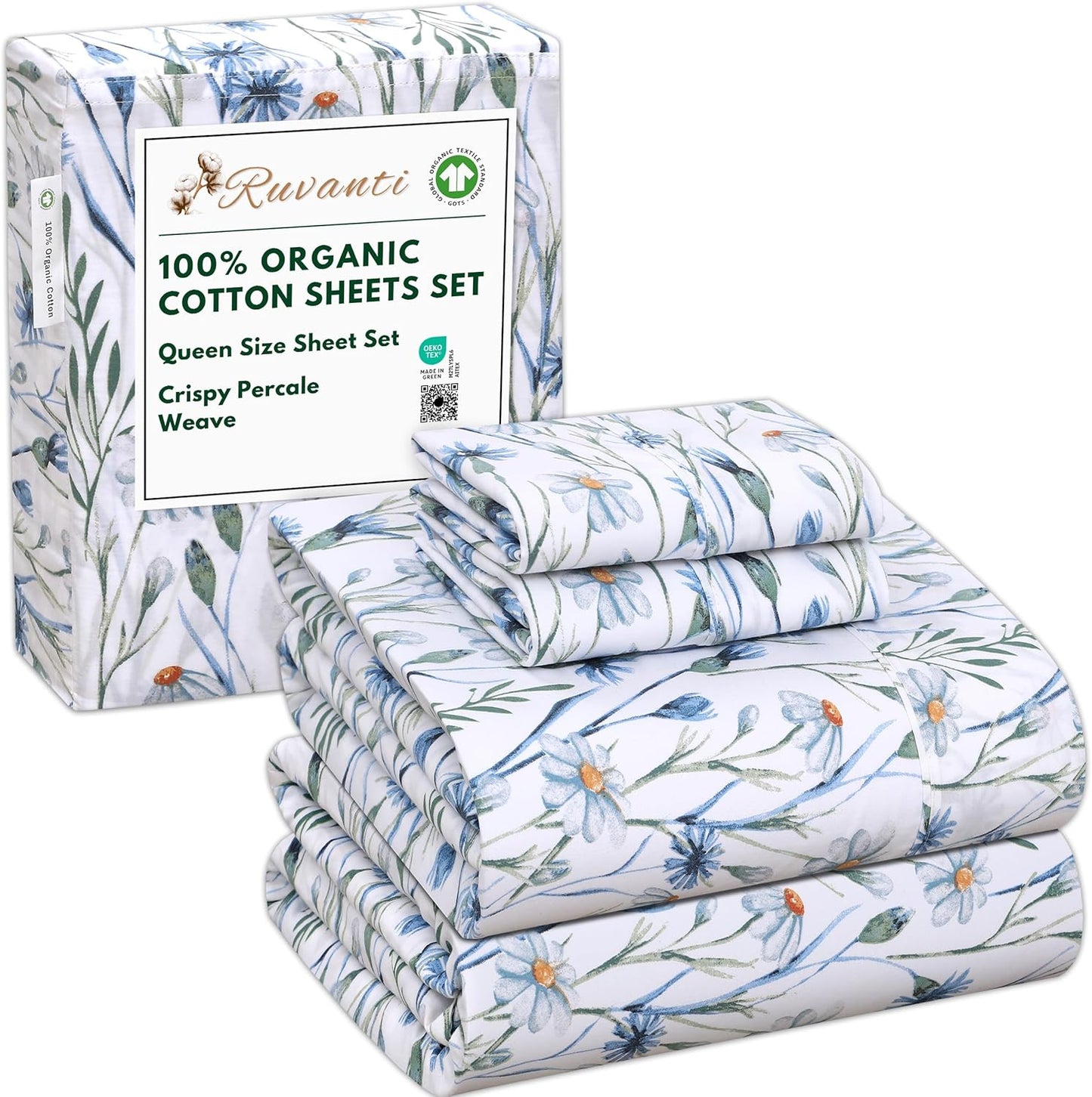 100% Organic Cotton Queen Size Sheets for Ultimate Comfort