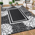 Waterproof Outdoor Rug 9x12 Reversible Modern Patio Rug - Portable
