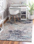 Unique Loom Trellis Frieze Area Rug - Geometric 8 ft x 10 ft Blue
