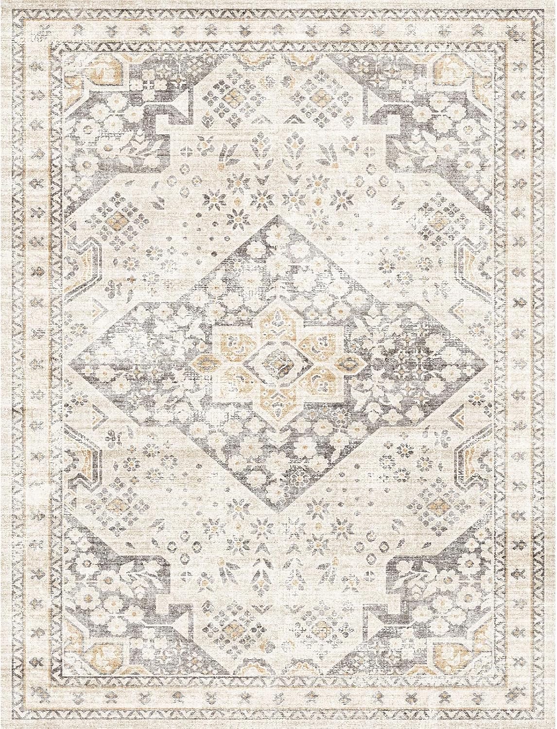 Machine Washable Soft Area Rug 8x10 for Living Room and Bedroom
