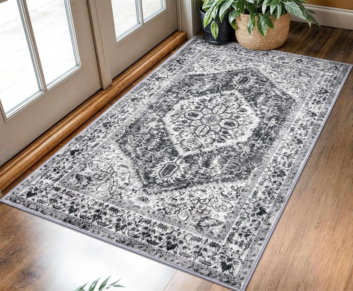 KOZYFLY Boho Area Rug 3x5 Ft for Entryway and Kitchen Use