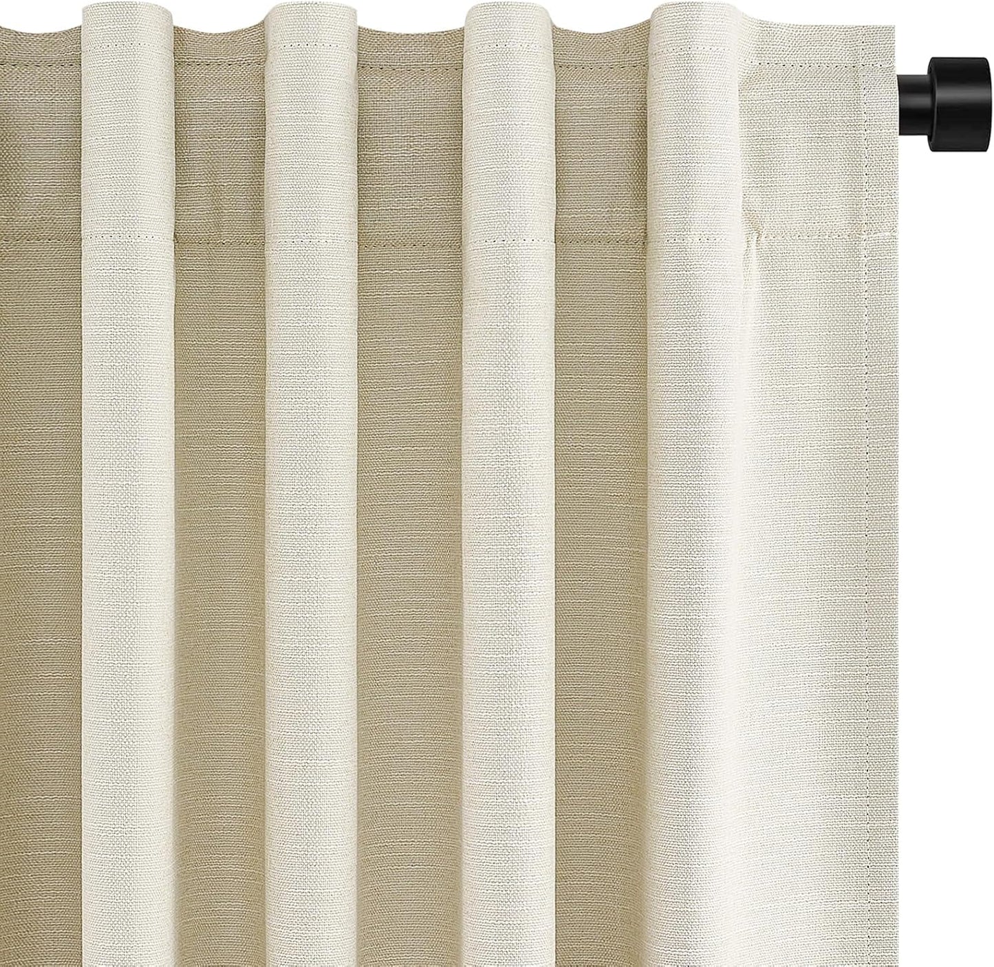 Topfinel 45 Inches Long Linen Blackout Curtains for Small Windows
