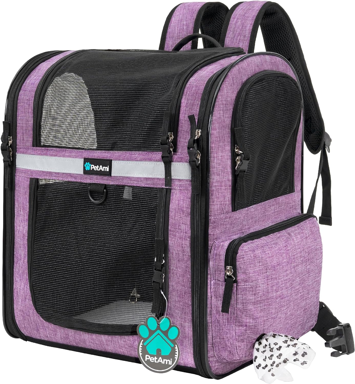 PetAmi Dog Backpack Carrier for Cats and Small Dogs, Purple