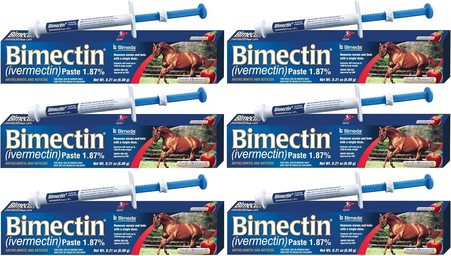Ivermectin Paste Horse Wormer - Effective 6 Doses for Horses