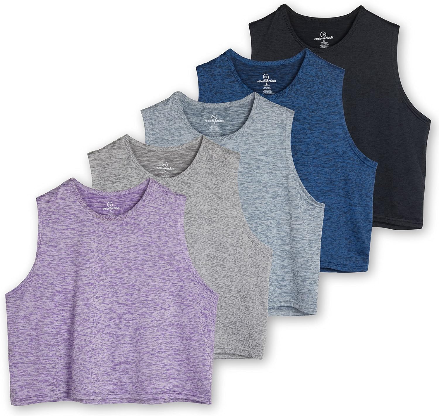 Women's Dry Fit Crop Tank Tops - 5 Pack for Active Lifestyle