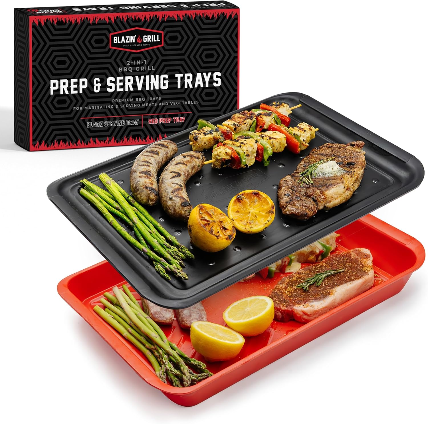 Blazin' Grill Prep and Serve Trays for BBQ Enthusiasts