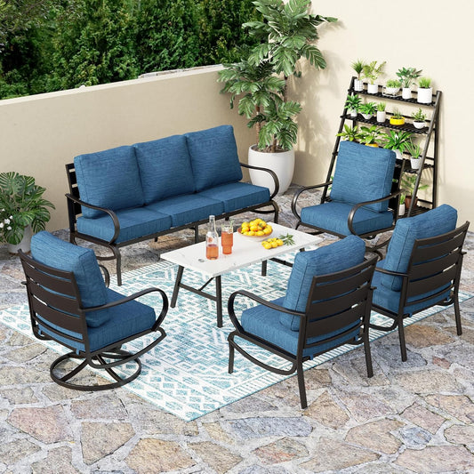 PHI VILLA 6 Piece Patio Furniture Set for Stylish Outdoor Living