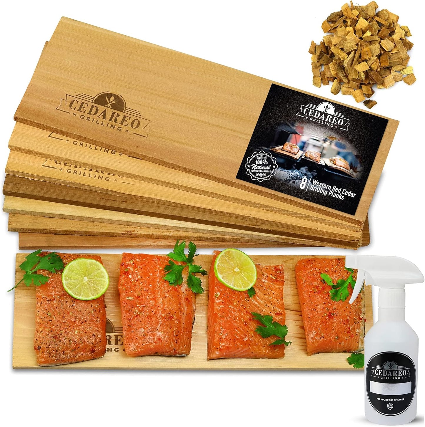 Cedar Grilling Planks Set - Intense Aroma, 100% Cedar, BBQ Master Gift Set