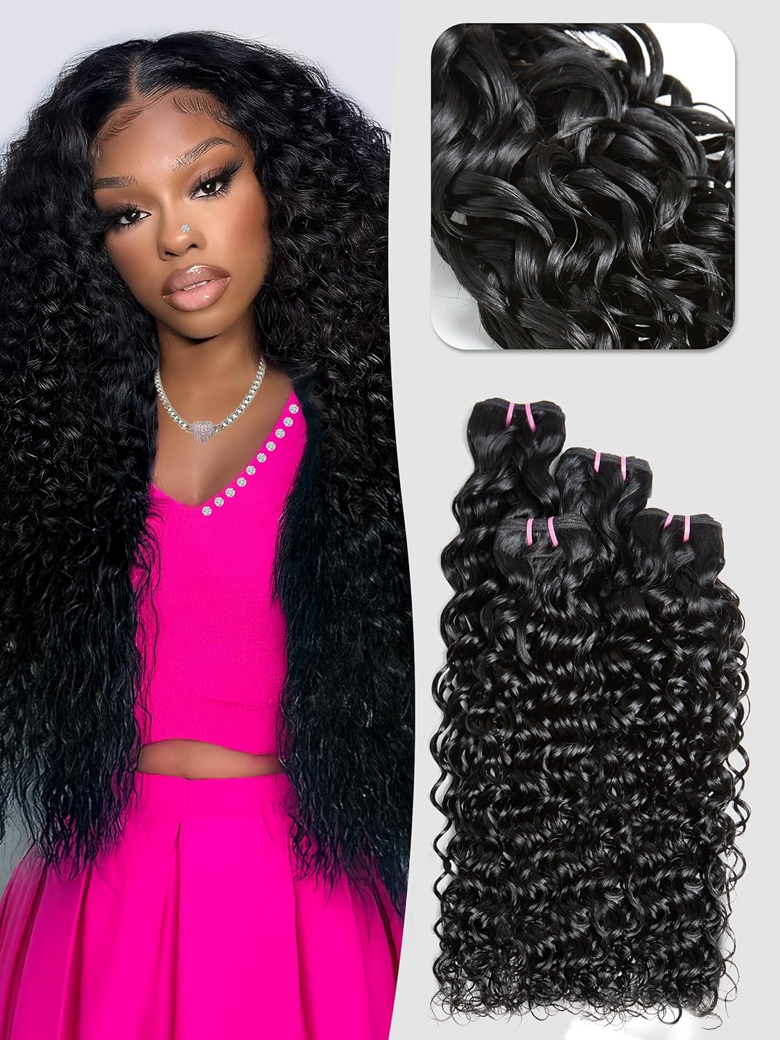 Human Hair Bundles Extensions 14 16 18 20 Inch Water Wave
