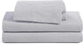 Queen Size Percale Cotton Sheets Set Ithaca Stripe Blue - Cool, Crisp