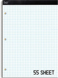 Graph Paper Pad 4x4 8.5x11 - Sturdy 55-Sheet Grid Pad for Drafting
