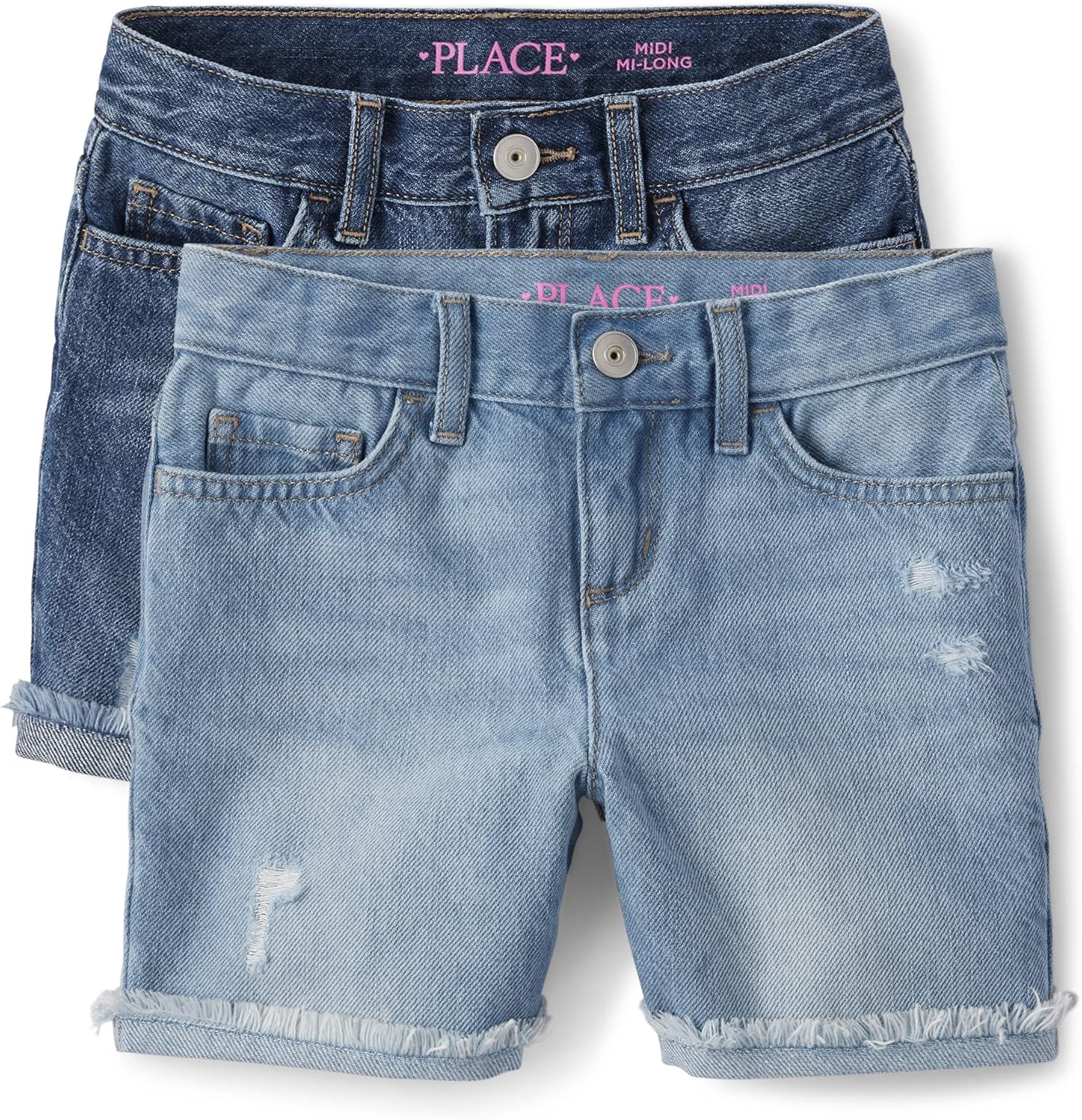 Girls' Denim Midi Shorts - Stylish and Comfortable for Summer Fun