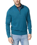 Men's Quarter-Zip Sweater - Classic Cotton Knit Comfort