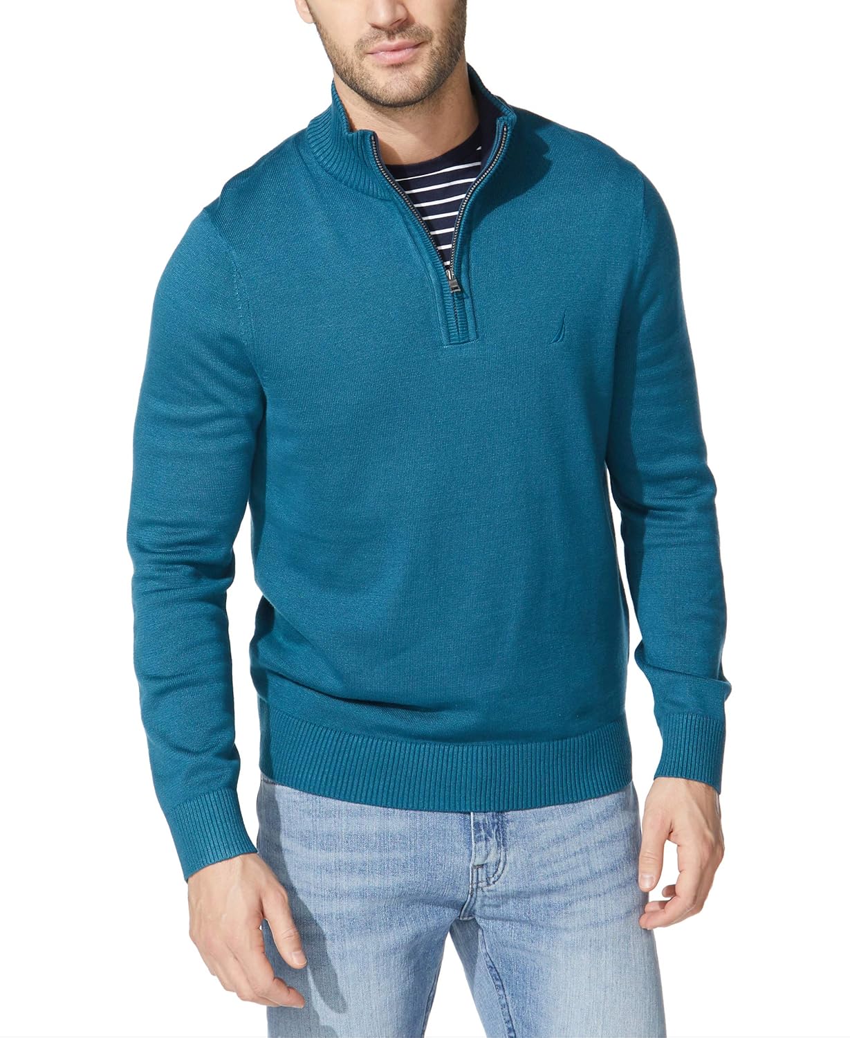 Nautica Men's Quarter-Zip Sweater for Classic Comfort and Style