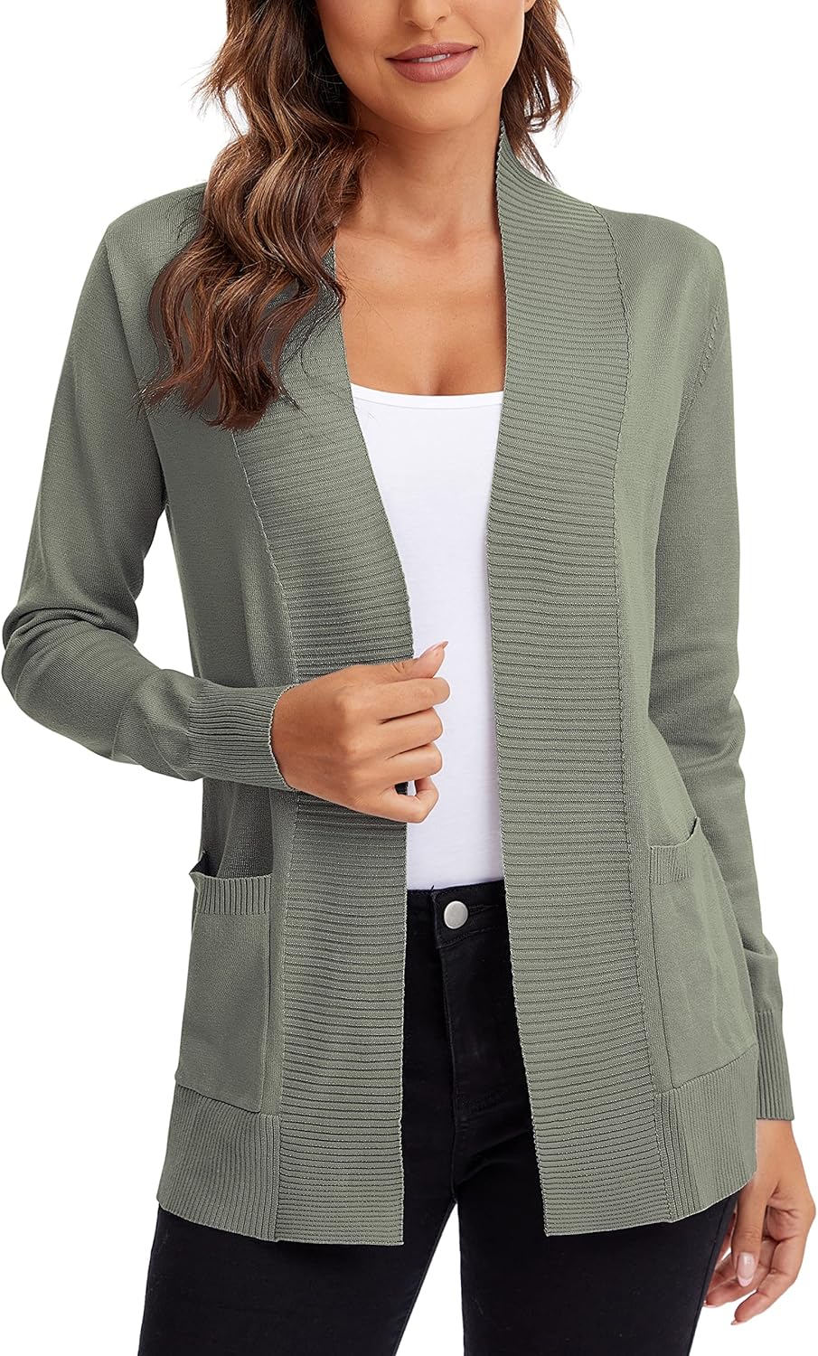 Urban CoCo Women's Lightweight Open Front Cardigan Sweater