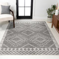 JONATHAN Y Amir Moroccan Beni Souk Gray/Cream Rug 8x10 - Pet Friendly