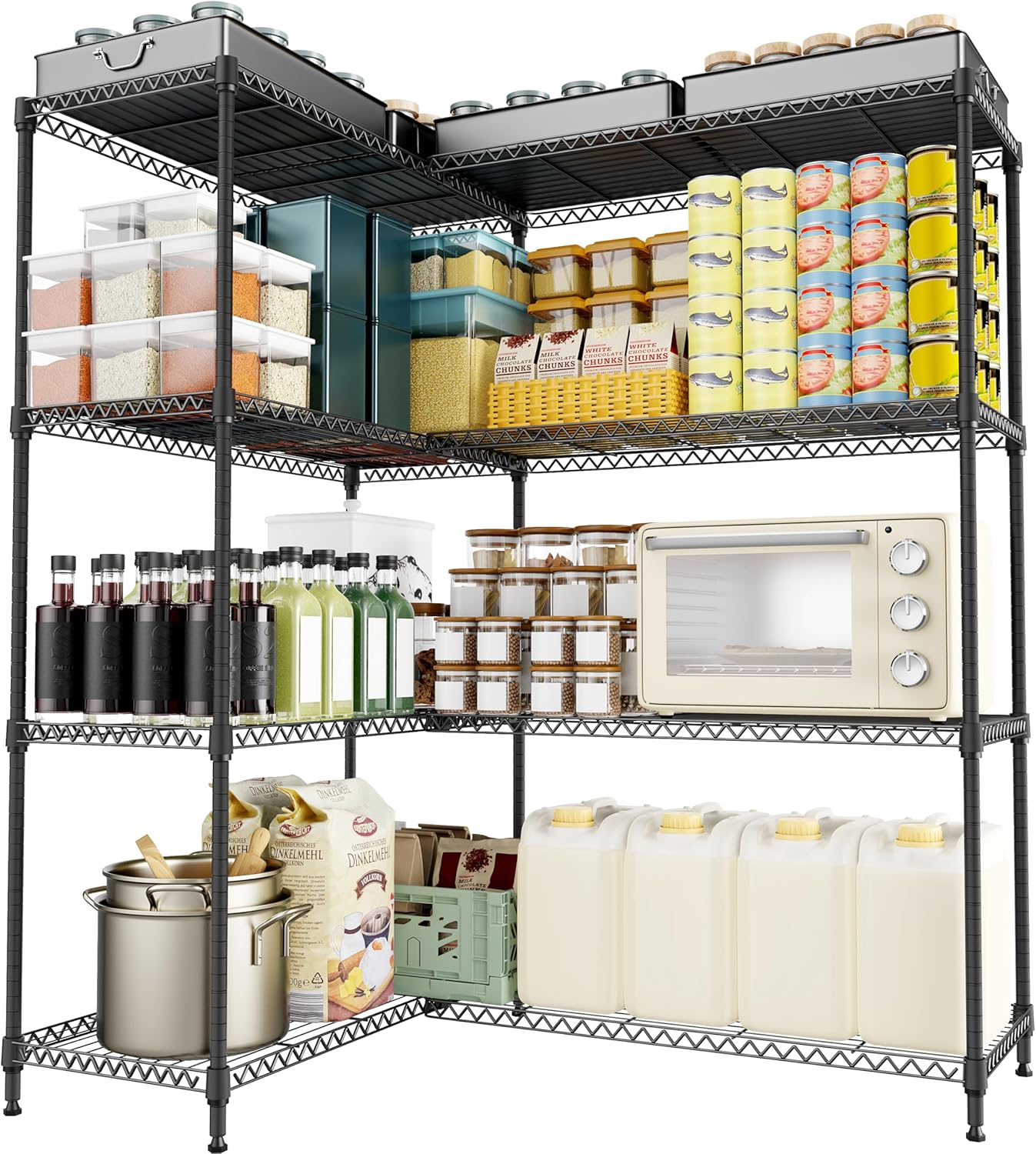 4 Tiers Storage Shelves for Heavy Duty Adjustable Metal Shelving
