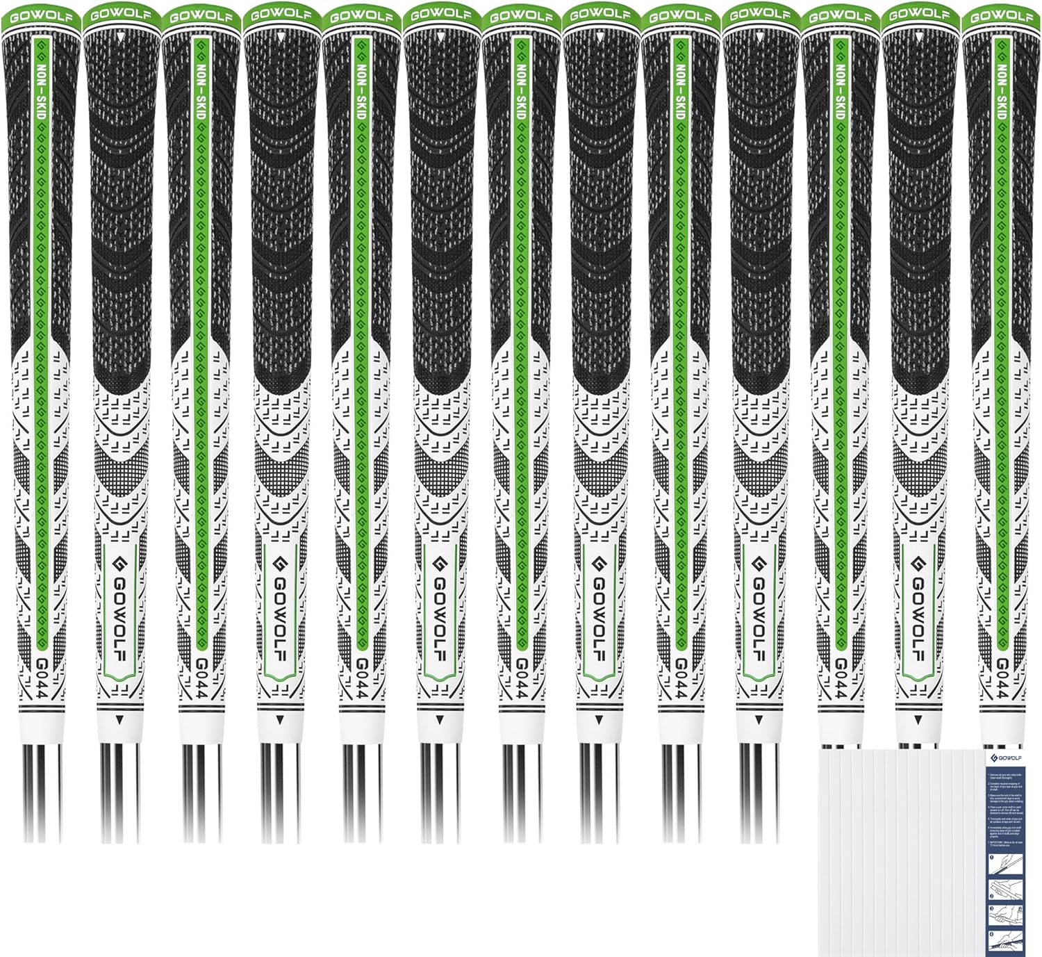 Gowolf Cross Corded Rubber Golf Grips - Improved Control
