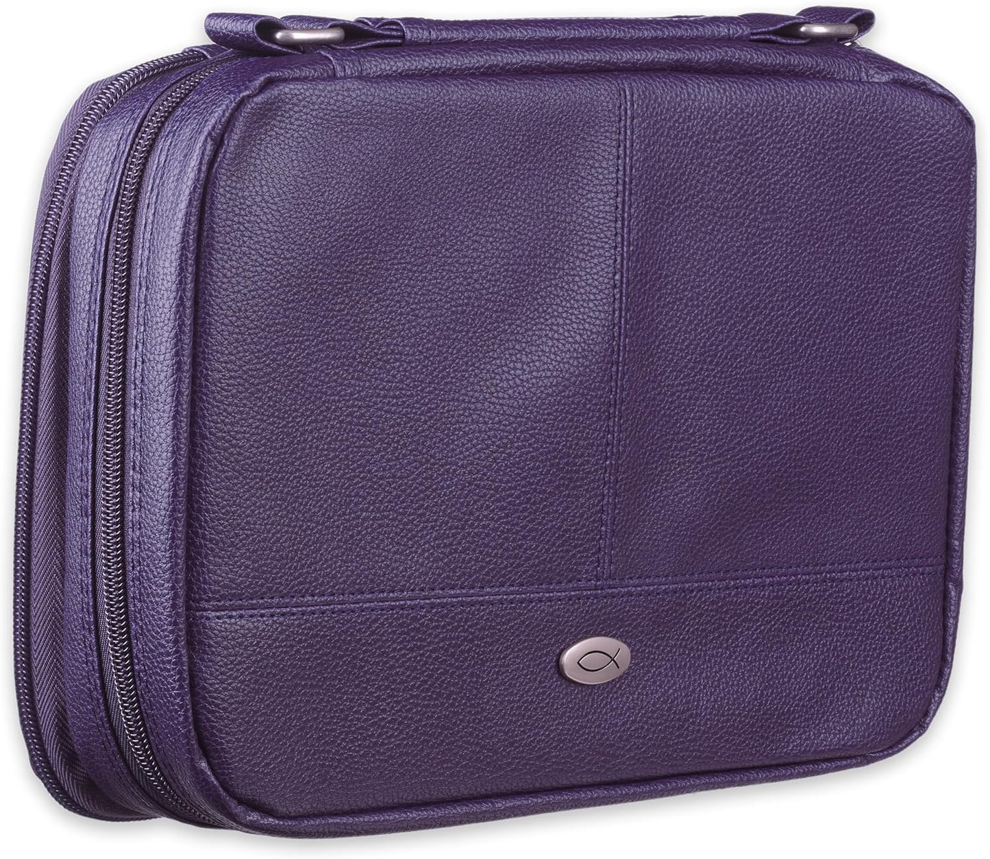 Inspirational Vegan Leather Bible Cover for Women, Purple