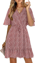 KIRUNDO Women's Summer Ruffle Floral Mini Dress - Flowy & Light