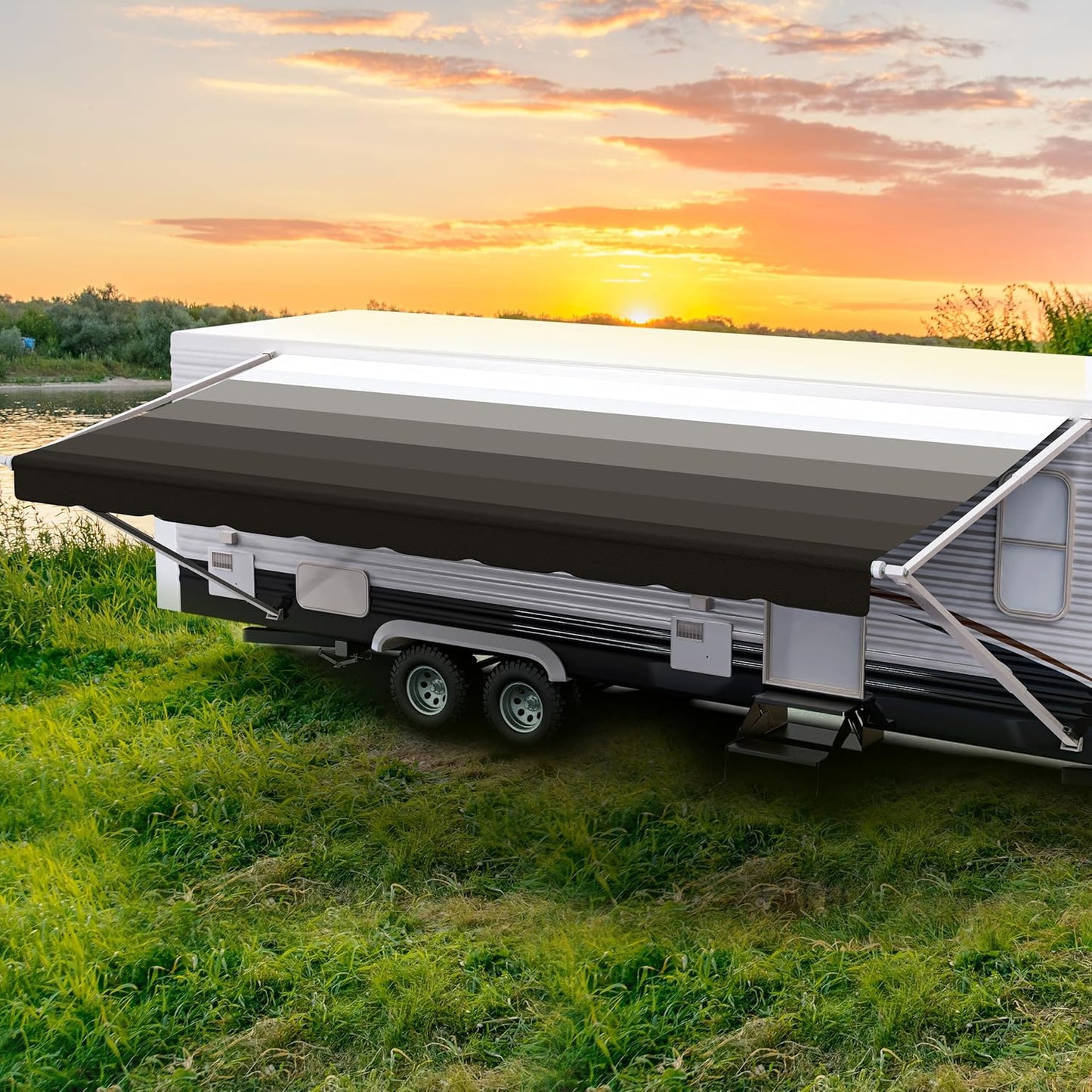 ShadePro RV Awning Fabric Replacement - Heavy Duty Vinyl Canopy