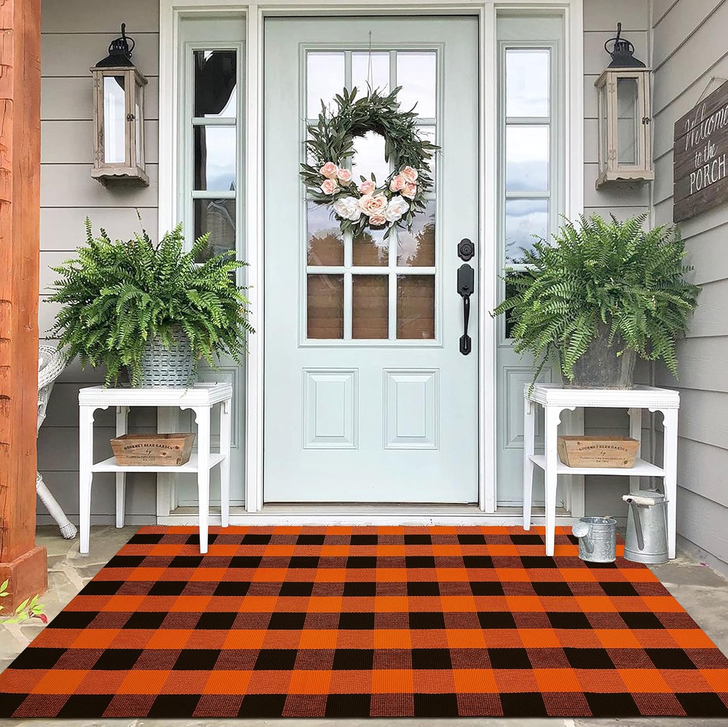 Buffalo Plaid Check Rug for Outdoor Doormat - 4x6 Ft Size