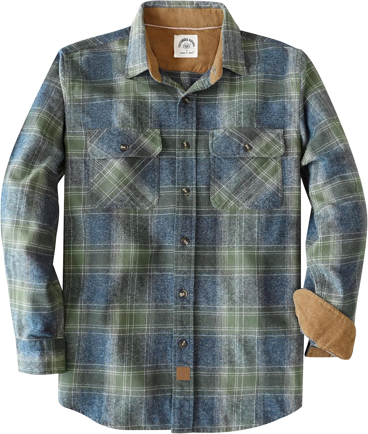 Dubinik Mens Flannel Shirt Long Sleeve Soft Cotton Utility Wear