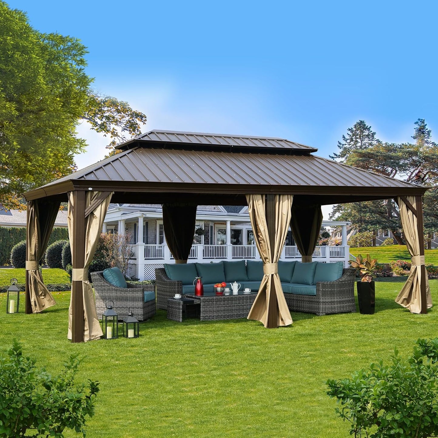 Kozyard Alexander 12ft X 20ft Hardtop Gazebo for Outdoor Spaces