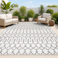 Moroccan Geometric 5x8 Indoor Outdoor Rug for Heavy Traffic Areas