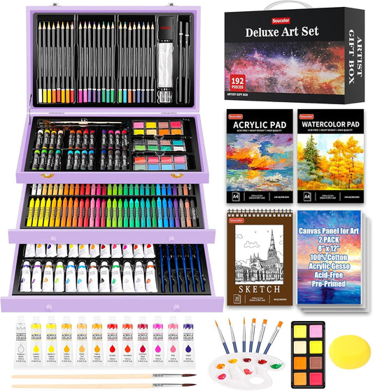 192-Pack Drawing Painting Art Supplies for Kids and Teens