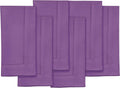 Purple Linen Napkins Set of 6 20 in - Hemstitch Dinner Napkins