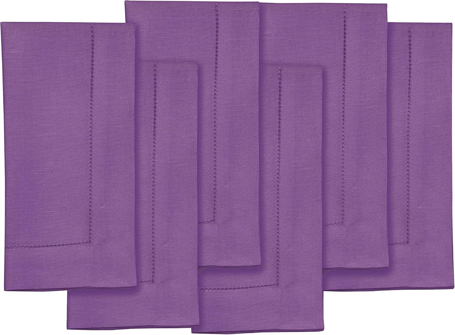 Purple Linen Napkins Set of 6 - 100% Pure Linen for Holidays