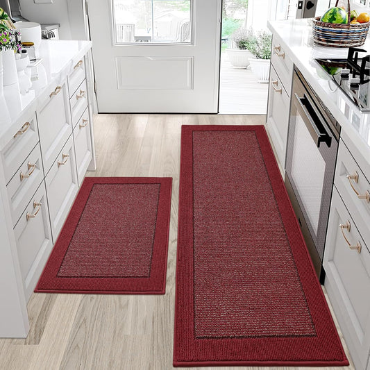 BEQHAUSE Kitchen Rugs Set of 2 Non-Slip Absorbent Mats