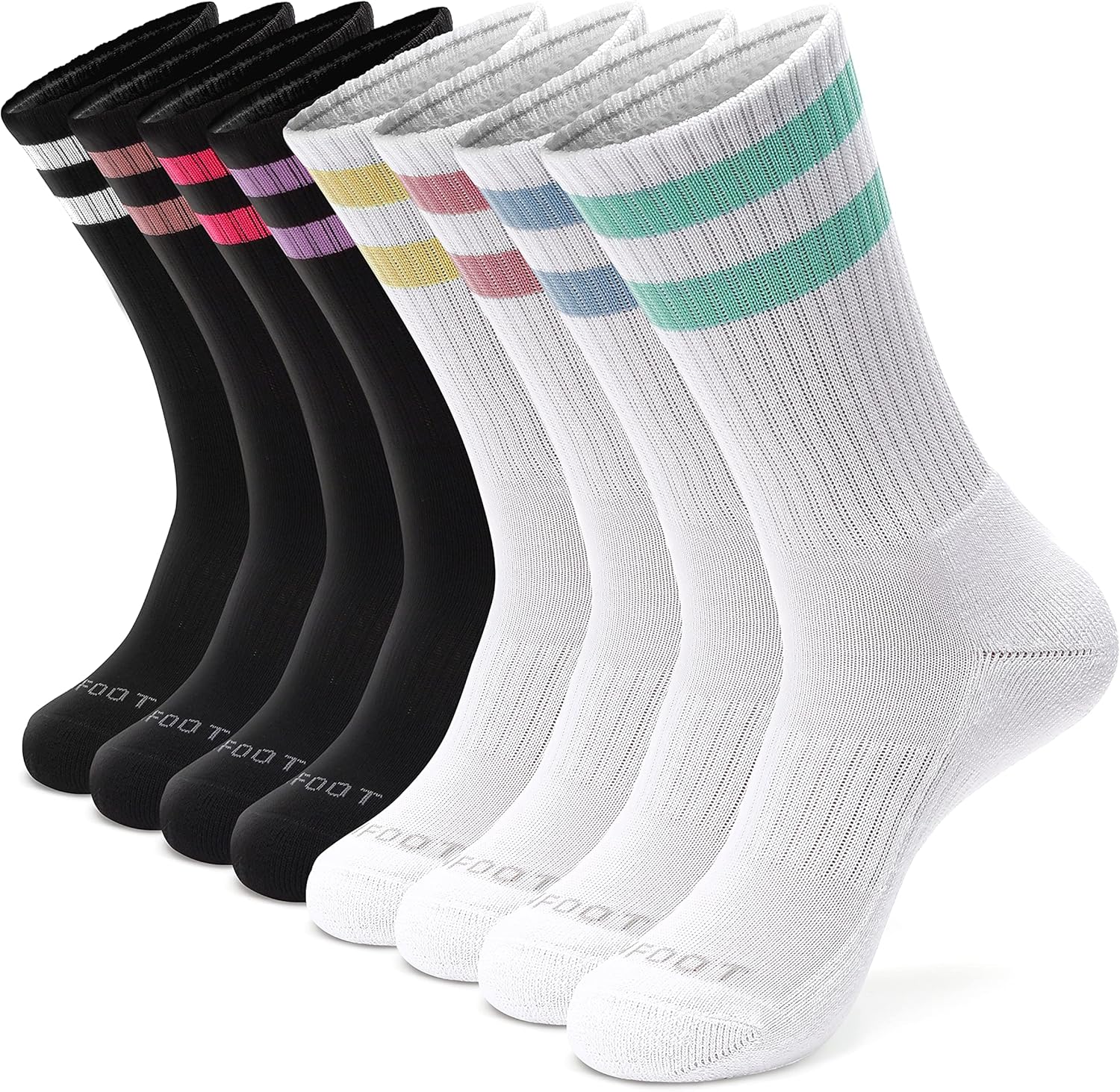 MONFOOT Athletic Cushion Crew Socks for All-Day Comfort
