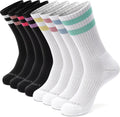 MONFOOT Athletic Skate Cushion Crew Socks for All-Day Comfort