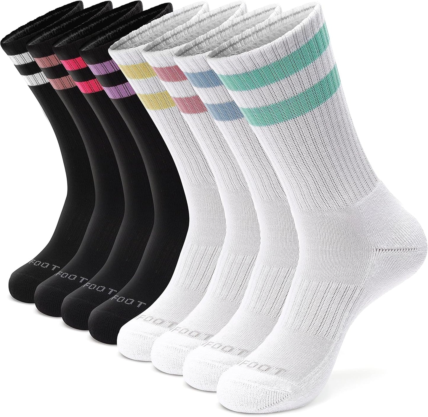 MONFOOT Athletic Skate Cushion Crew Socks for All-Day Comfort