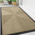 Front Door Mat Indoor Outdoor 47x32 Beige - Heavy Duty Low Profile