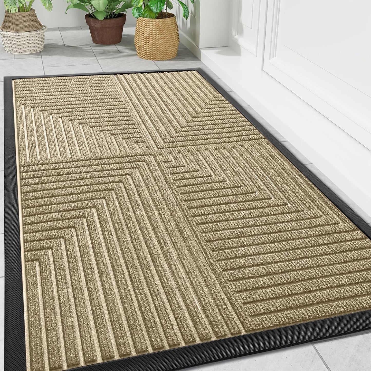 Arotive Heavy Duty Non-Slip Rubber Doormat for Indoor Outdoor Use