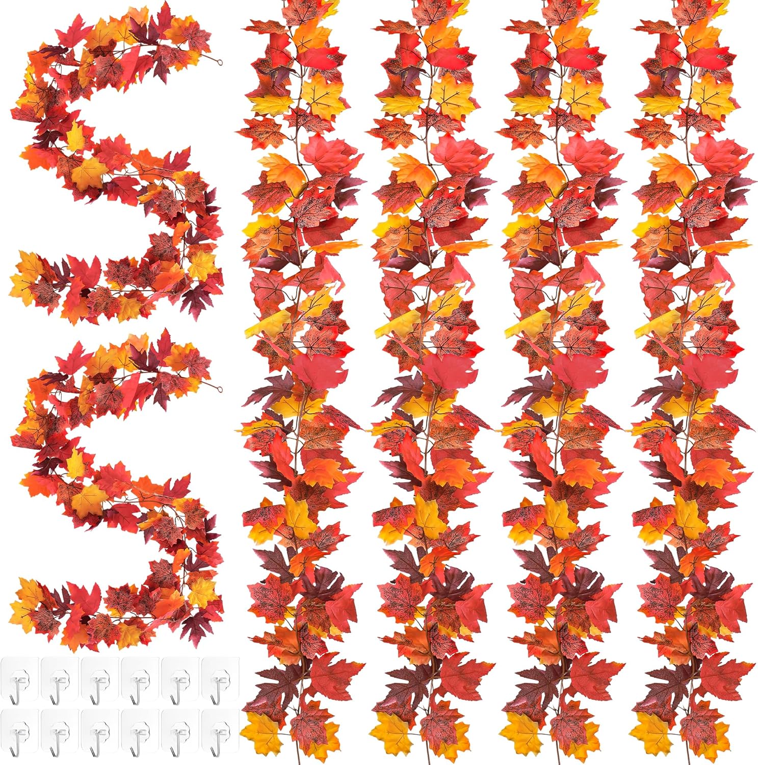 6 Pack Fall Leaf Garland for Stunning Autumn Decor Ideas