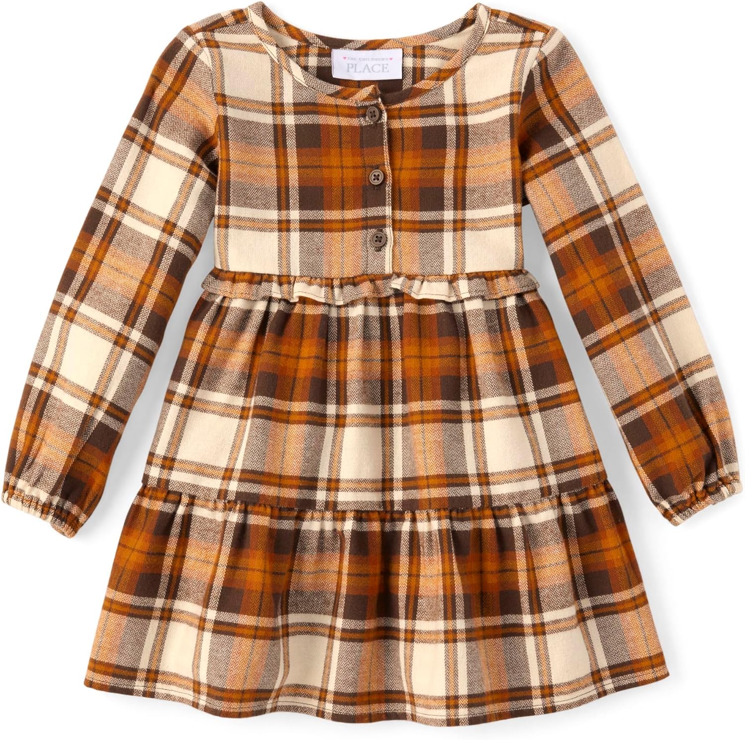 Plaid Flannel Woven Tiered Dress for Baby Girls - Adorable Style