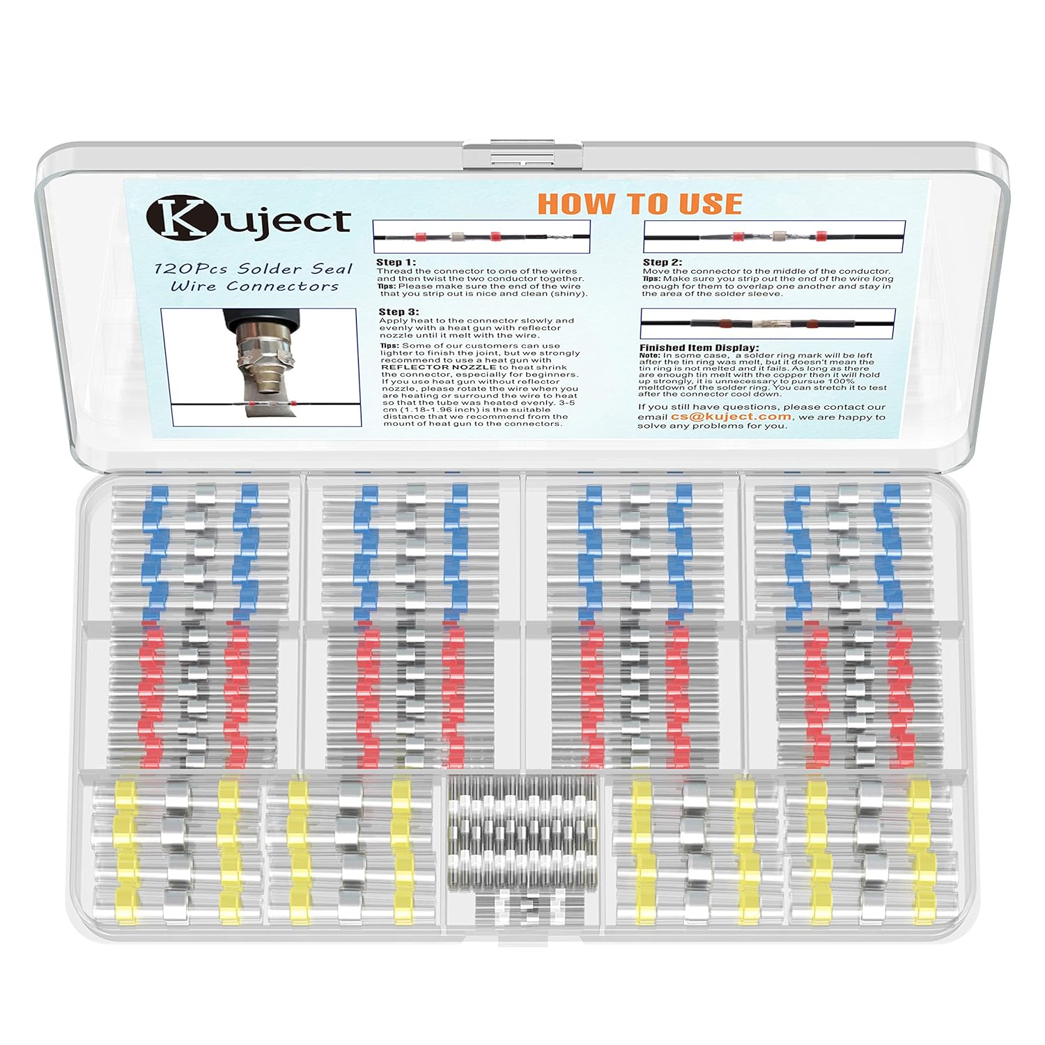 Waterproof Solder Seal Connectors Kit by Kuject