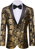 Men's Paisley Tuxedo Blazer - Lightweight One Button Sport Coat