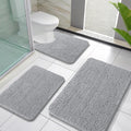 OLANLY Chenille Bathroom Rug Set 3 Piece - Soft, Quick Dry