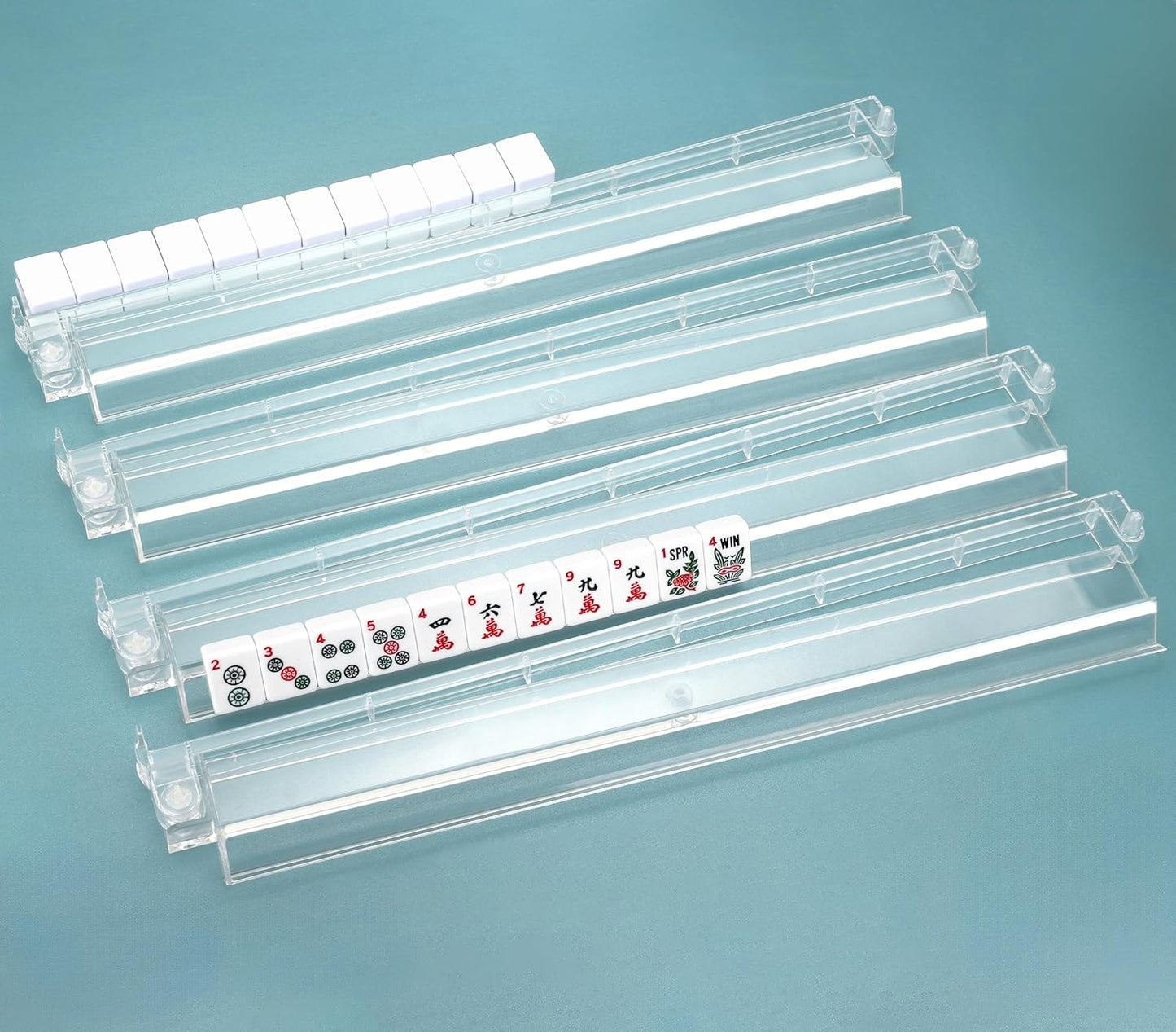Mahjong Racks with Pushers Set of 4 for Easy Gameplay