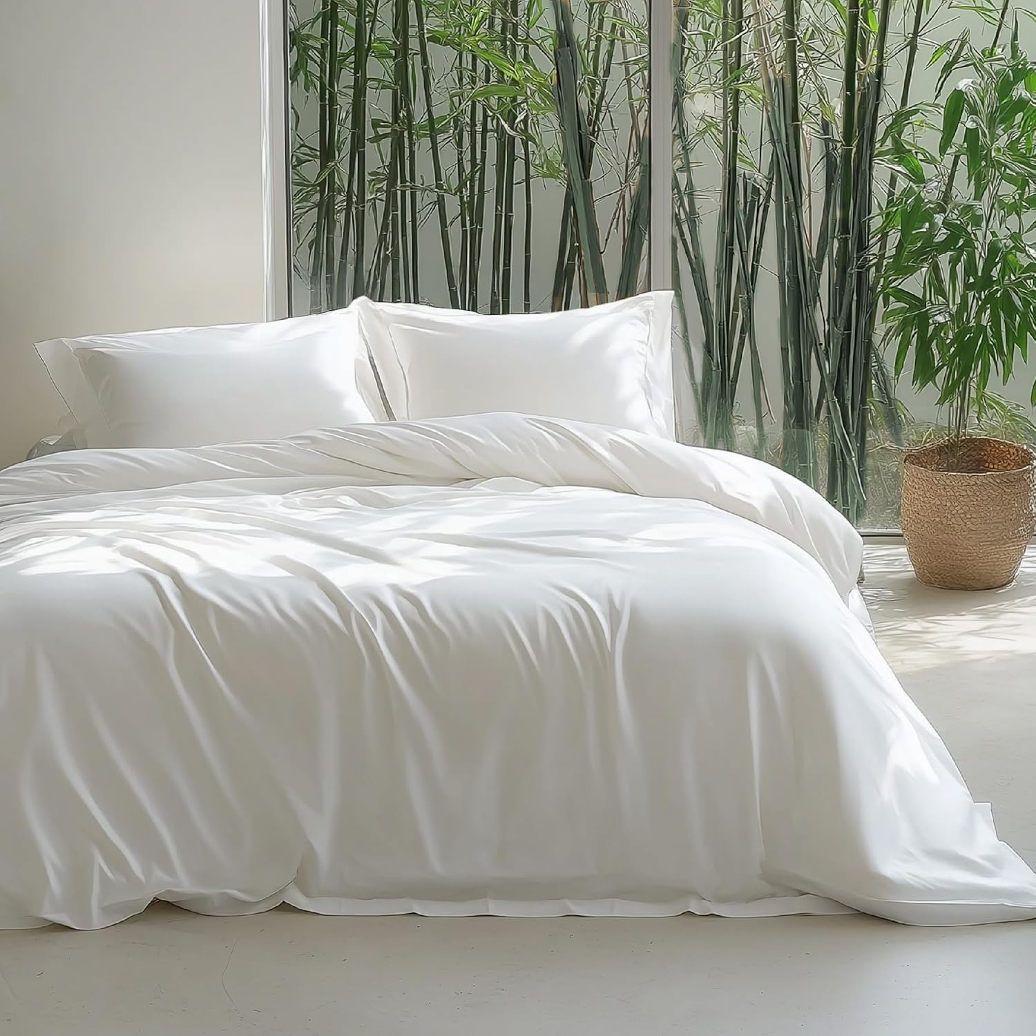 Bedsure Silky Cooling Duvet Cover Set for Hot Sleepers