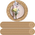 Aneco 13.8 in Round Woven Placemats - Set of 48 for Rustic Tables