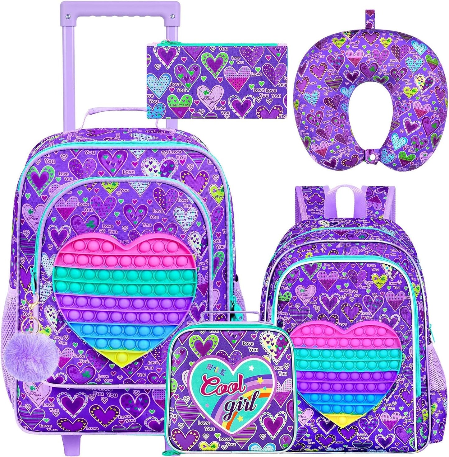 GXTVO Kids Suitcase with Wheels for Girls and Boys