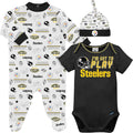 Gerber NFL Baby Boys' 3-Piece Bodysuit Set for Steelers Fans