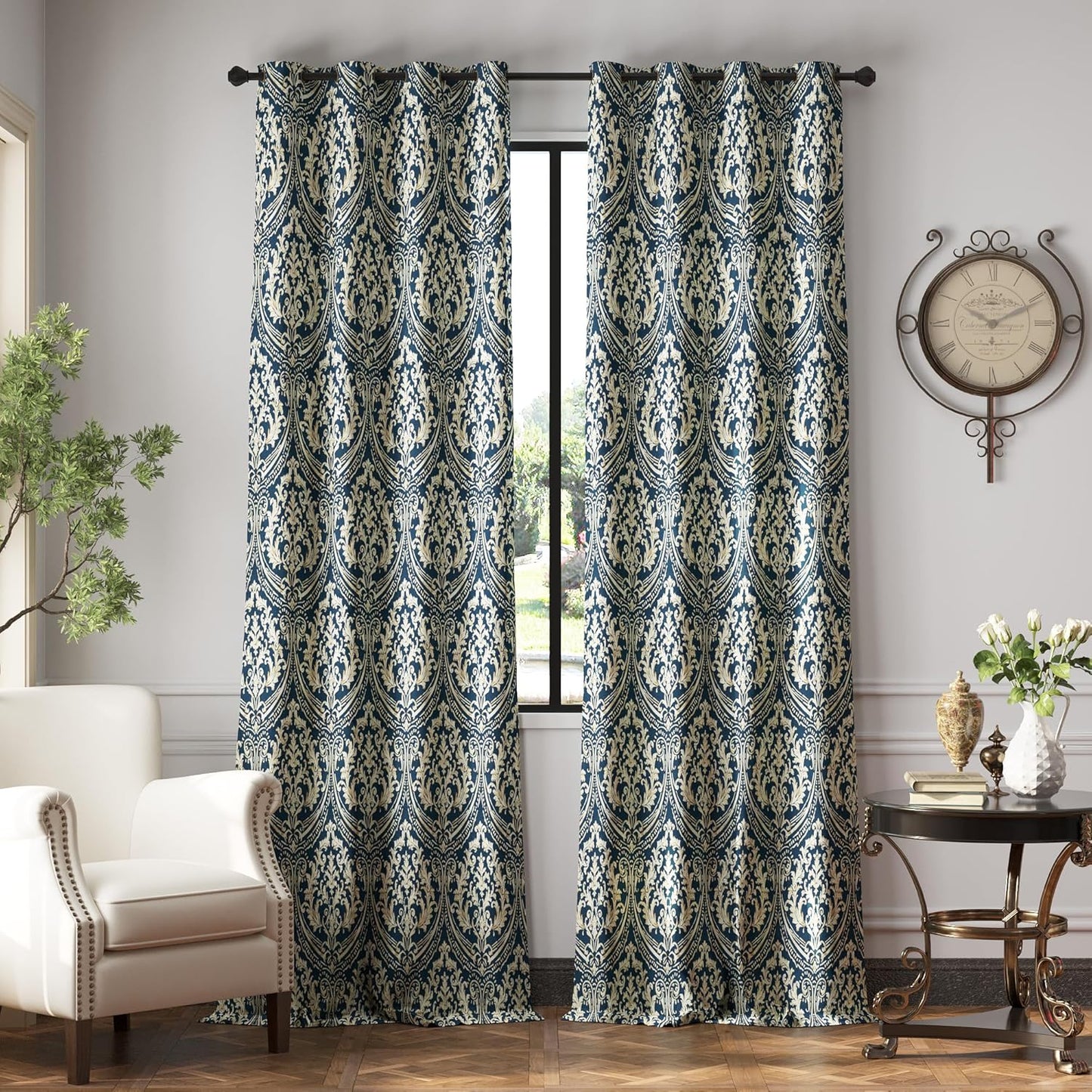 jinchan Blackout Curtains for Bedroom with Vintage Medallion Design